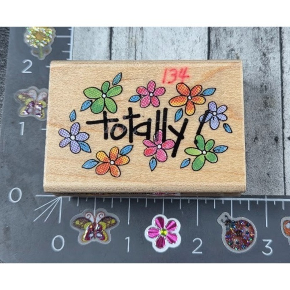 Penny Black Totally Flowers 2440E 2002 Rubber Stamp Wood #Q101